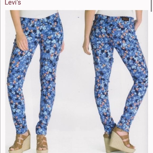 NWT Vinatge Levis 524 Too Superlow Floral Stretch Denim Jeans Size 9M /29 - Picture 14 of 14
